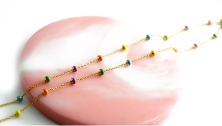 chaîne acier émaillée multicolore