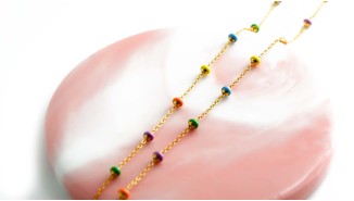 chaîne acier émaillée multicolore