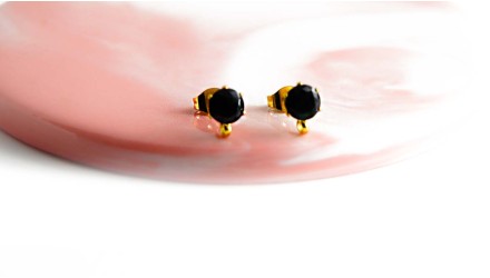 copy of Puces d'oreille rondes en acier inoxydable plaqué or 18k