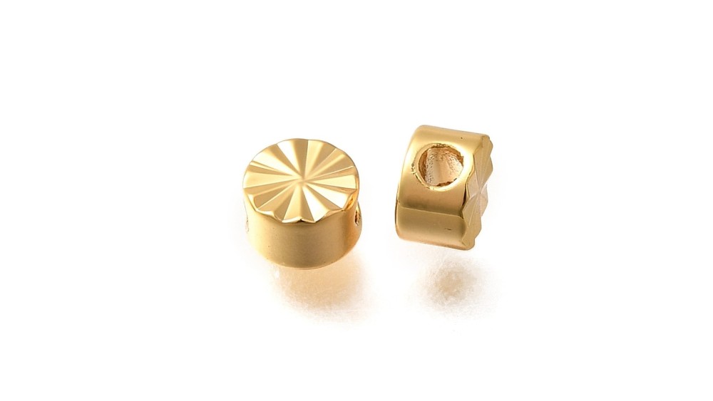 copy of Perle toupie 6mm en laiton plaqué or 18k