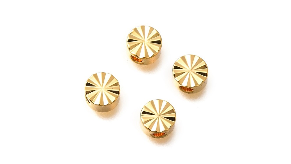 copy of Perle toupie 6mm en laiton plaqué or 18k