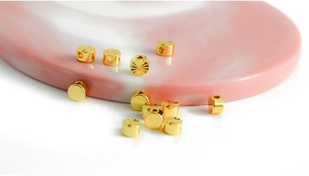 copy of Perle toupie 6mm en laiton plaqué or 18k