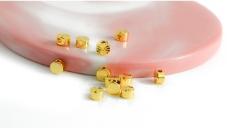 copy of Perle toupie 6mm en laiton plaqué or 18k
