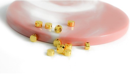 copy of Perle toupie 6mm en laiton plaqué or 18k