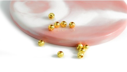 copy of Perle toupie 6mm en laiton plaqué or 18k