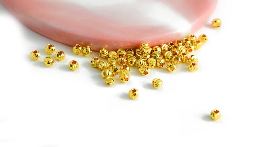 copy of Perle toupie 6mm en laiton plaqué or 18k