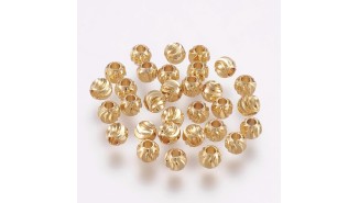 copy of Perle toupie 6mm en laiton plaqué or 18k