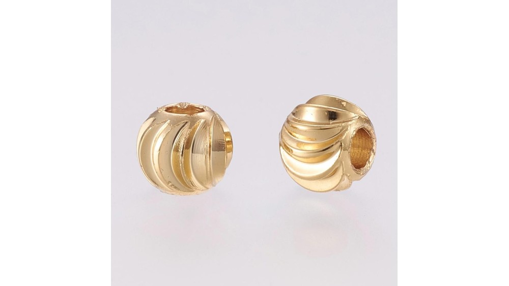 copy of Perle toupie 6mm en laiton plaqué or 18k