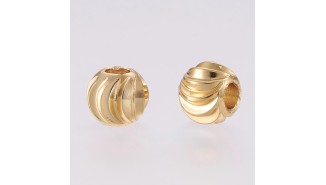 copy of Perle toupie 6mm en laiton plaqué or 18k