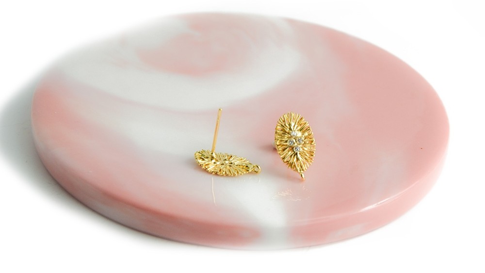 copy of Puces d'oreille rondes en acier inoxydable plaqué or 18k