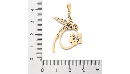 copy of Pendentif Sainte Vierge en laiton plaqué or  18K et strass zircon