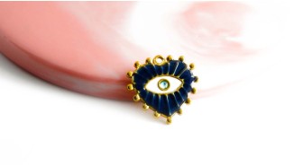 pendentif cœur acier bleu