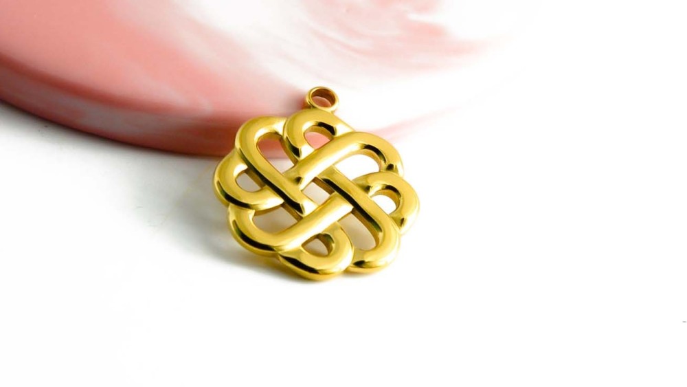 copy of Pendentif nœud celte en acier inoxydable plaqué or 18k