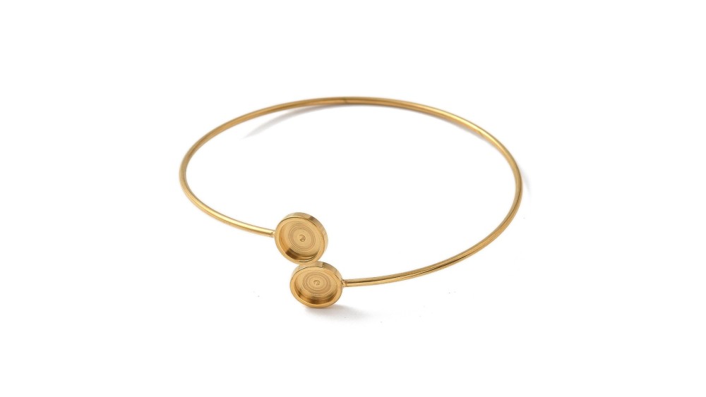 copy of Bracelet support cabochon 4mm en laiton doré  18K
