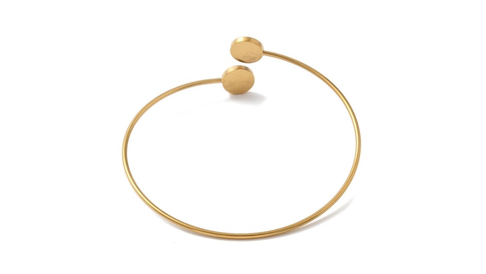 copy of Bracelet support cabochon 4mm en laiton doré  18K