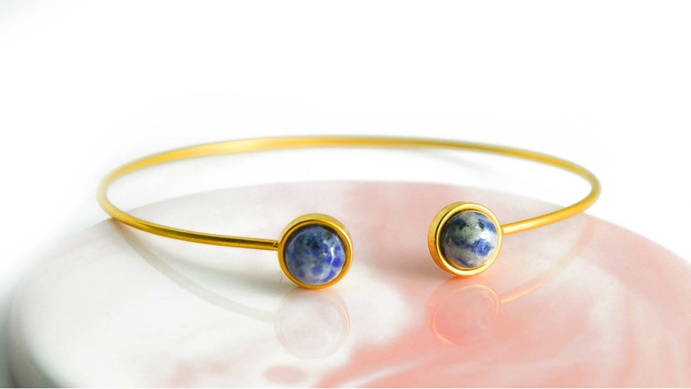copy of Bracelet support cabochon 4mm en laiton doré  18K