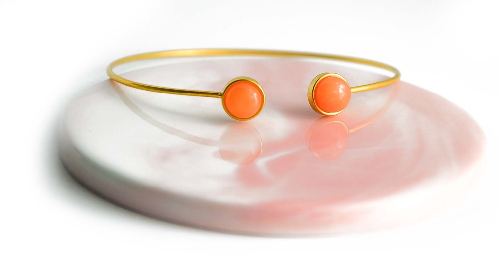 copy of Bracelet support cabochon 4mm en laiton doré  18K