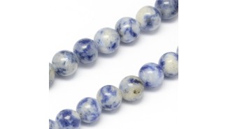 Perles lisses 4mm jaspe bleu naturel x 50
