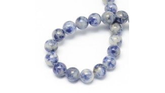 Perles lisses 4mm jaspe bleu naturel x 50