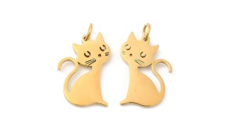 pendentif chat acier