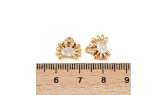 Pendentif crabe ou cancer en laiton plaqué or  18k strass zircon