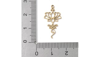 Pendentif unalome en acier inoxydable plaqué or 18k