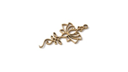 Pendentif unalome en acier inoxydable plaqué or 18k