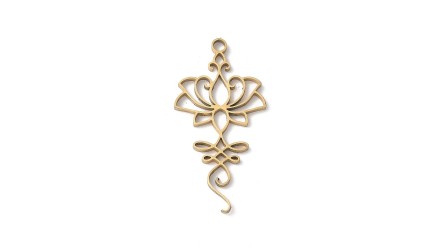 Pendentif unalome en acier inoxydable plaqué or 18k