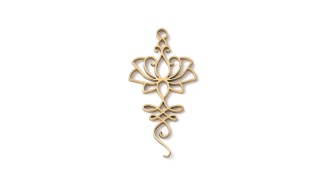 Pendentif unalome en acier inoxydable plaqué or 18k