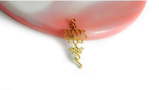 Pendentif unalome en acier inoxydable plaqué or 18k