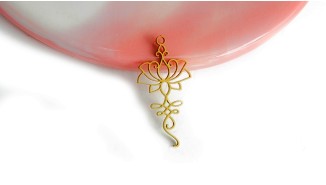 Pendentif unalome en acier inoxydable plaqué or 18k