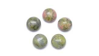Cabochon 08mm en pierre unakite naturelle pour bijoux fantaisie