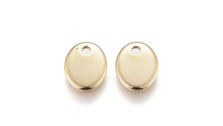 pendentif ovale acier or