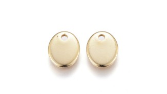 pendentif ovale acier or