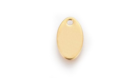6 sequins ovales en acier 201 / 12mm