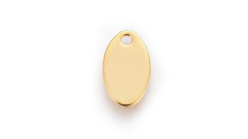 6 sequins ovales en acier 201 / 12mm