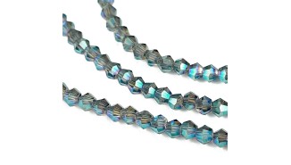 Rang de perles toupie à facettes 3mm couleur bleu pour création DIY
