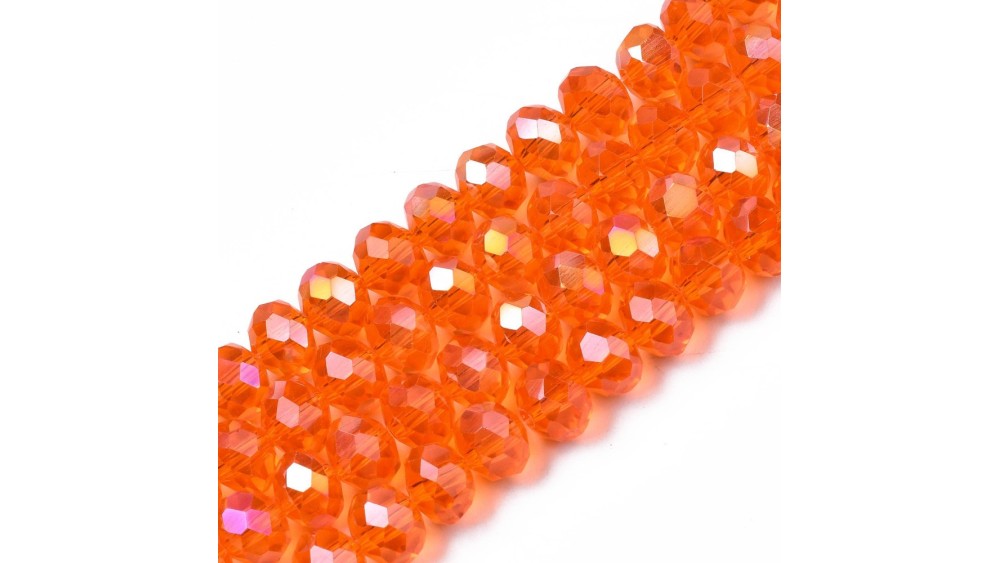 50 perles abaques à facettes 8x6mm orange AB pour création DIY