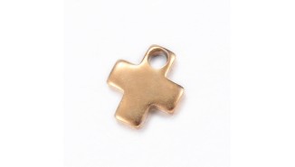 Mini breloques croix en acier doré