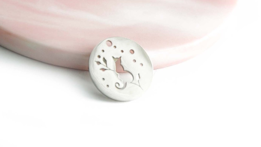 médaille acier chat