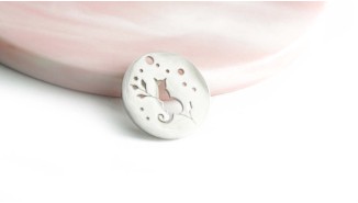 médaille acier chat