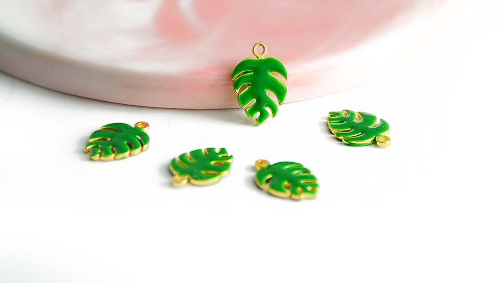 pendentif monstera vert