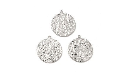 copy of Pendentif 15mm acier argent texturé