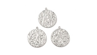 copy of Pendentif 15mm acier argent texturé