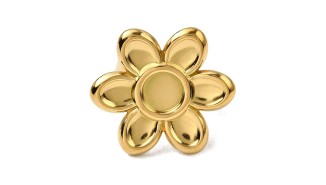 Bague fleur acier 304 plaqué or 18k pour cabochon de 8mm