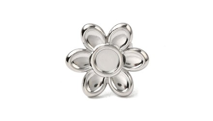 bague fleur acier