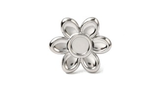 bague fleur acier