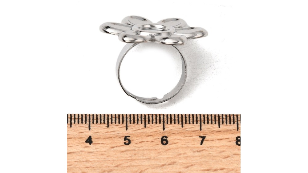 bague fleur acier 8mm