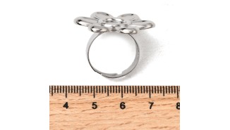 bague fleur acier 8mm