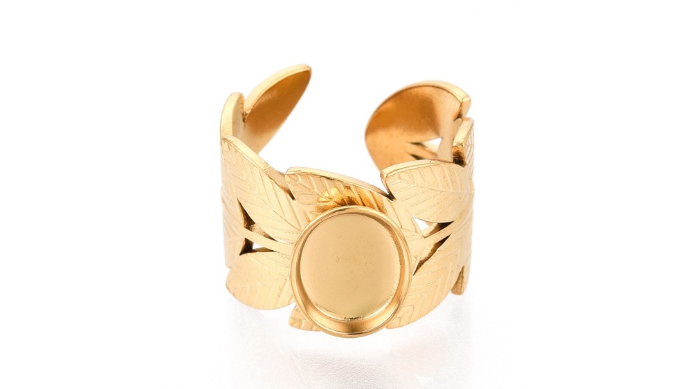 bague feuille or